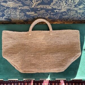 IBELIV Vanilla Raffia Tote Bag